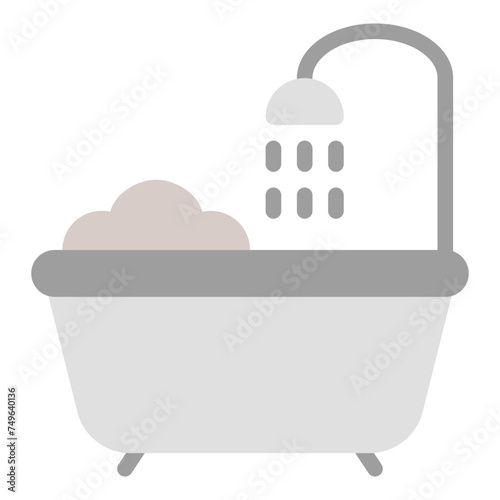 This is the Bathtub icon from the Hotel icon collection with an Color style