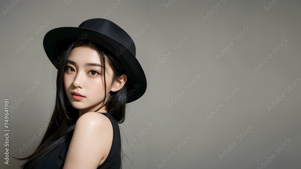帽子をかぶった女性 帽子をかぶった女性