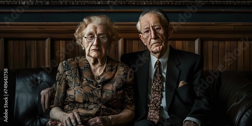Elderly senior couple in romantic love - golden year relationship with grandma and grandpa 