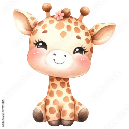 Delightful Baby Giraffe Cartoon Illustration.