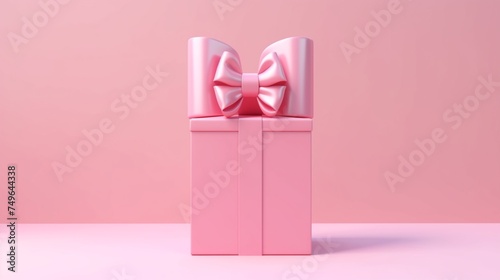 Exhibition booth blank gift box stand with pink pastel Ai Generative