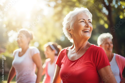 Senior Women Enjoying Outdoor Exercise - Health and Happiness