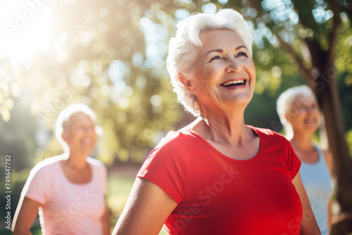 Senior Women Enjoying Outdoor Exercise - Health and Happiness