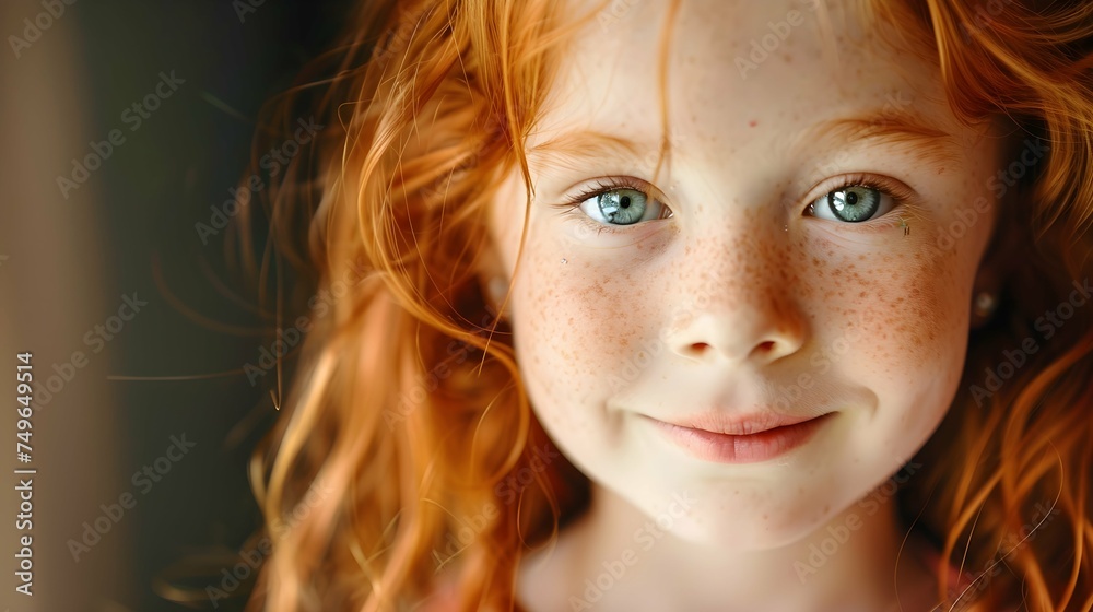 Naklejka premium cute little princess with red hair