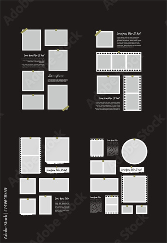 Pictures or photos frame collage abstract photo frames and digital photo wall template