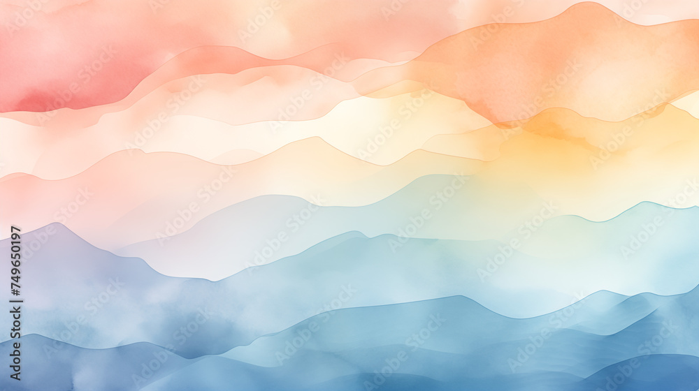 Abstract Watercolor Layers in Pastel Hues