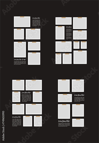 Pictures or photos frame collage abstract photo frames and digital photo wall template