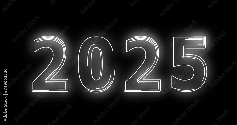 Bright neon illuminate digits 2025 new year design with neon glow. Abstract cosmic vibrant color backdrop. Glowing neon Congratulation Happy New Year 2025. Futuristic style loop new year animation Bright neon illuminate digits 2025 new year design with neon glow. Abstract cosmic vibrant color backdrop. Glowing neon Congratulation Happy New Year 2025. Futuristic style loop new year animation
