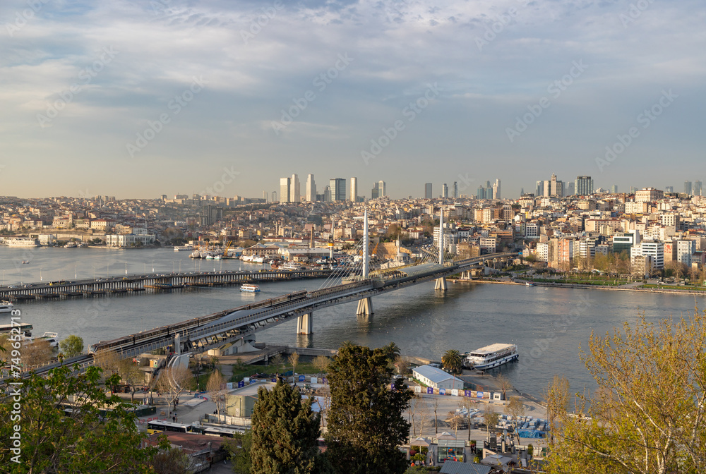Golden Horn Bridge and Beyoglu District