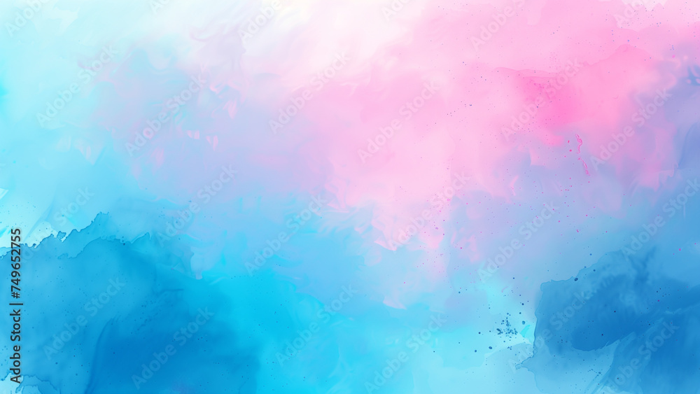 Harmony in Hues: Abstract Watercolor Gradation in Blue and Pink - obrazy, fototapety, plakaty 