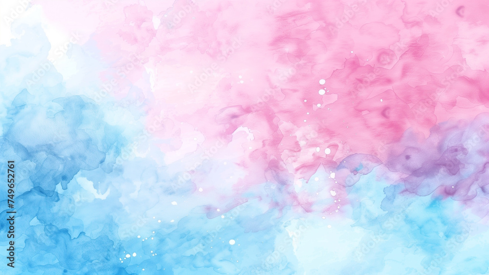 Harmony in Hues: Abstract Watercolor Gradation in Blue and Pink