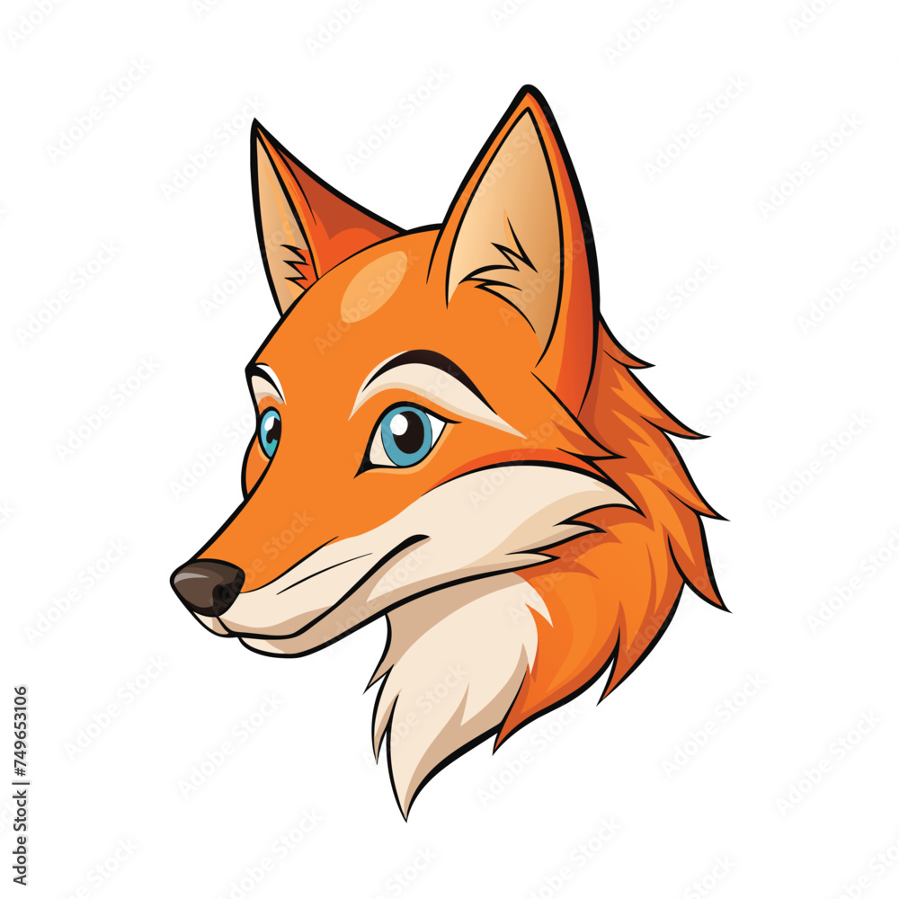 Fototapeta premium Fox head vector illustration