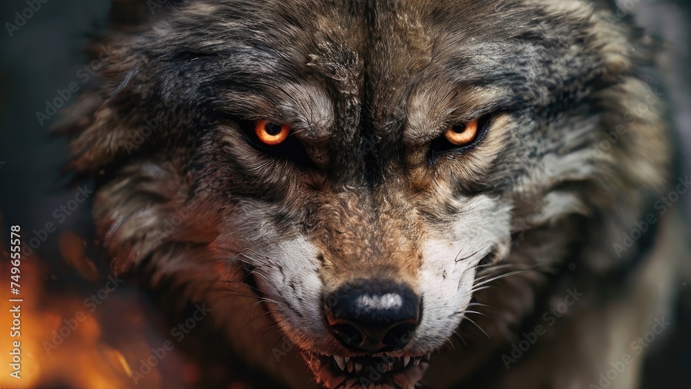 Fototapeta premium portrait of a wolf