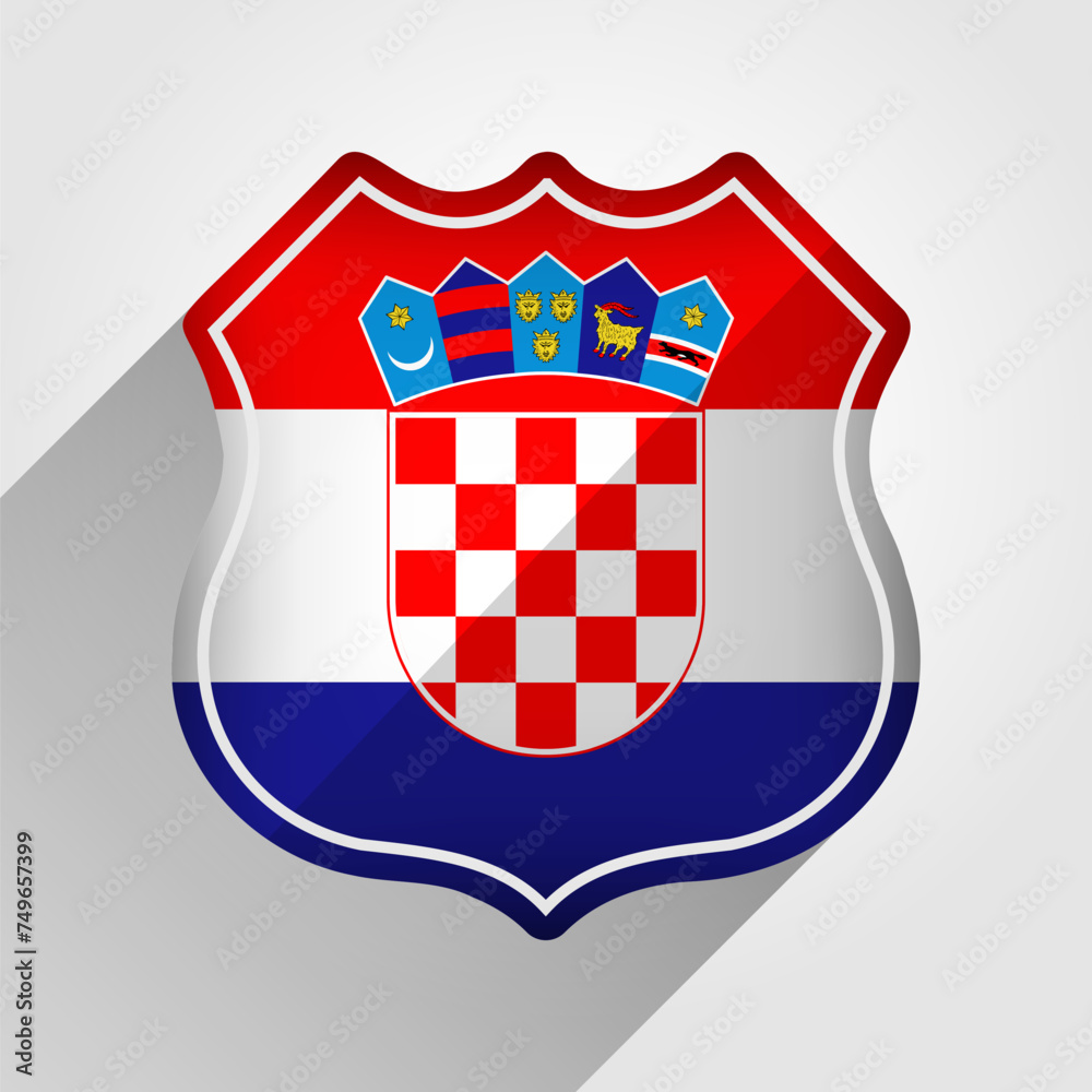 Croatia Flag Road Sign Illustration