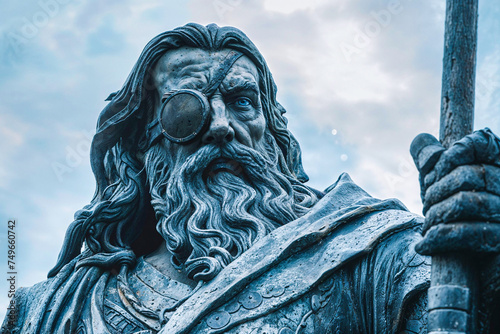 Statue of the Norse god Odin, mythology