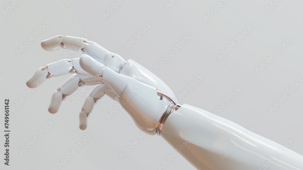 A robotic hand makes a delicate pinching gesture A robotic hand makes a delicate pinching gesture