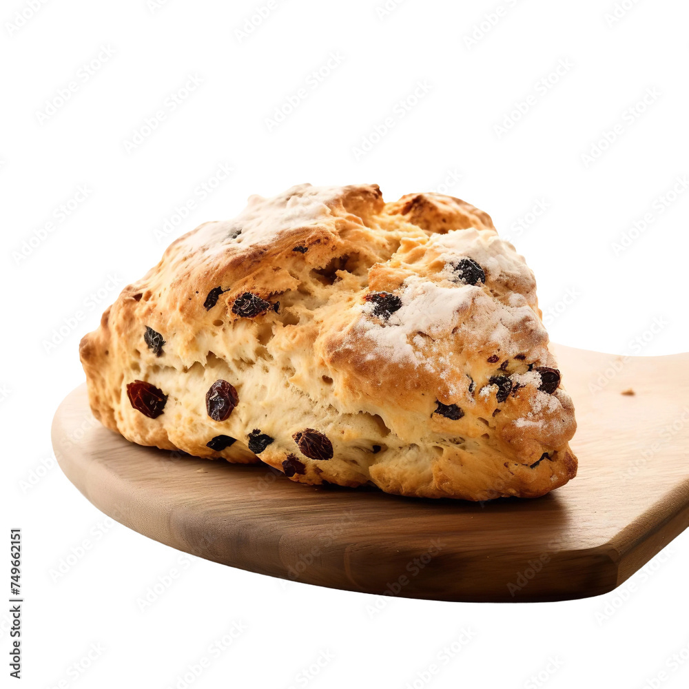 Fresh Irish Soda Bread Scone isolated on transparent background Fresh Irish Soda Bread Scone isolated on transparent background