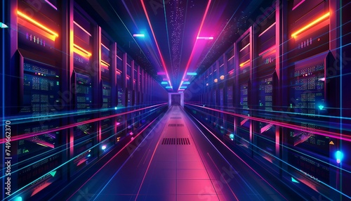 Dark Data Center Operations, dark data center operations with an image featuring lights-out management, remote monitoring, and automated processes, AI