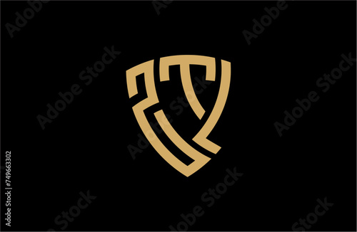 ZTL creative letter shield logo design vector icon illustration photo