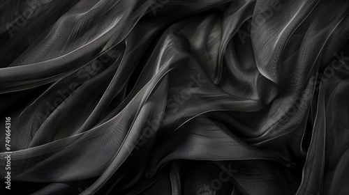 Mesmerizing Waves: Black Fabric Texture in Motion