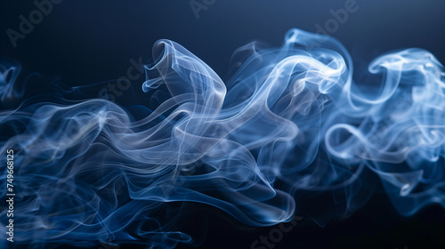 Serene Smoke Ballet: Graceful Forms in Blue Hues