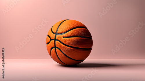 3D Basketball Ball Isolated on Clean Background. Emblem of Professional Sport, Symbolizing Competitive Spirit and Team Unity