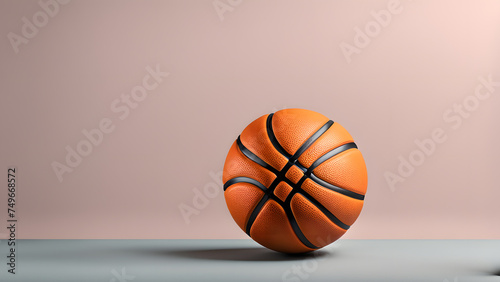 Professional Sport Symbolism. 3D Basketball Ball Illustration on Clean Background, Signifying Dedication to Excellence and Athleticism