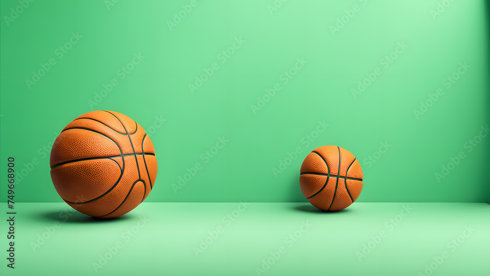 Athletic Excellence Concept. 3D Basketball Ball Depiction, Illustrating the Pursuit of Victory and Achievement in Sport