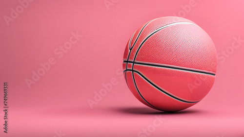 Concept of Competitive Spirit. 3D Isolated Basketball Ball Pink Image, Symbolizing the Drive and Determination of Athletes © Jati
