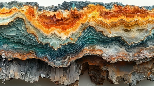 Cross-section of the Earth's crust with mineral deposits