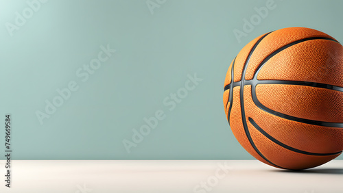Concept of Victory. 3D Basketball Ball Depiction, Symbolizing Triumph and Accomplishment in Athletic Endeavors
