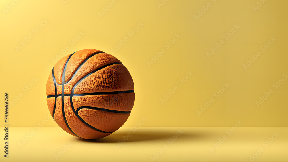 Concept of Athleticism. 3D Basketball Ball Depiction, Illustrating the Physical Ability and Skill of Athletes