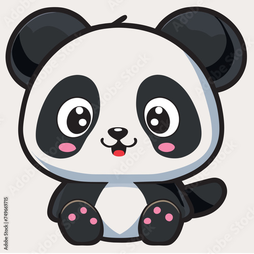 panda  vector illustration kawaii
