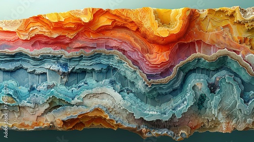 Cross-section of the Earth's crust with mineral deposits photo