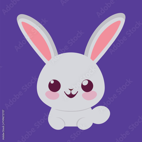 a rabbit logo  the smallest flat vector logo   with no realistic photo details  vector illustration kawaii