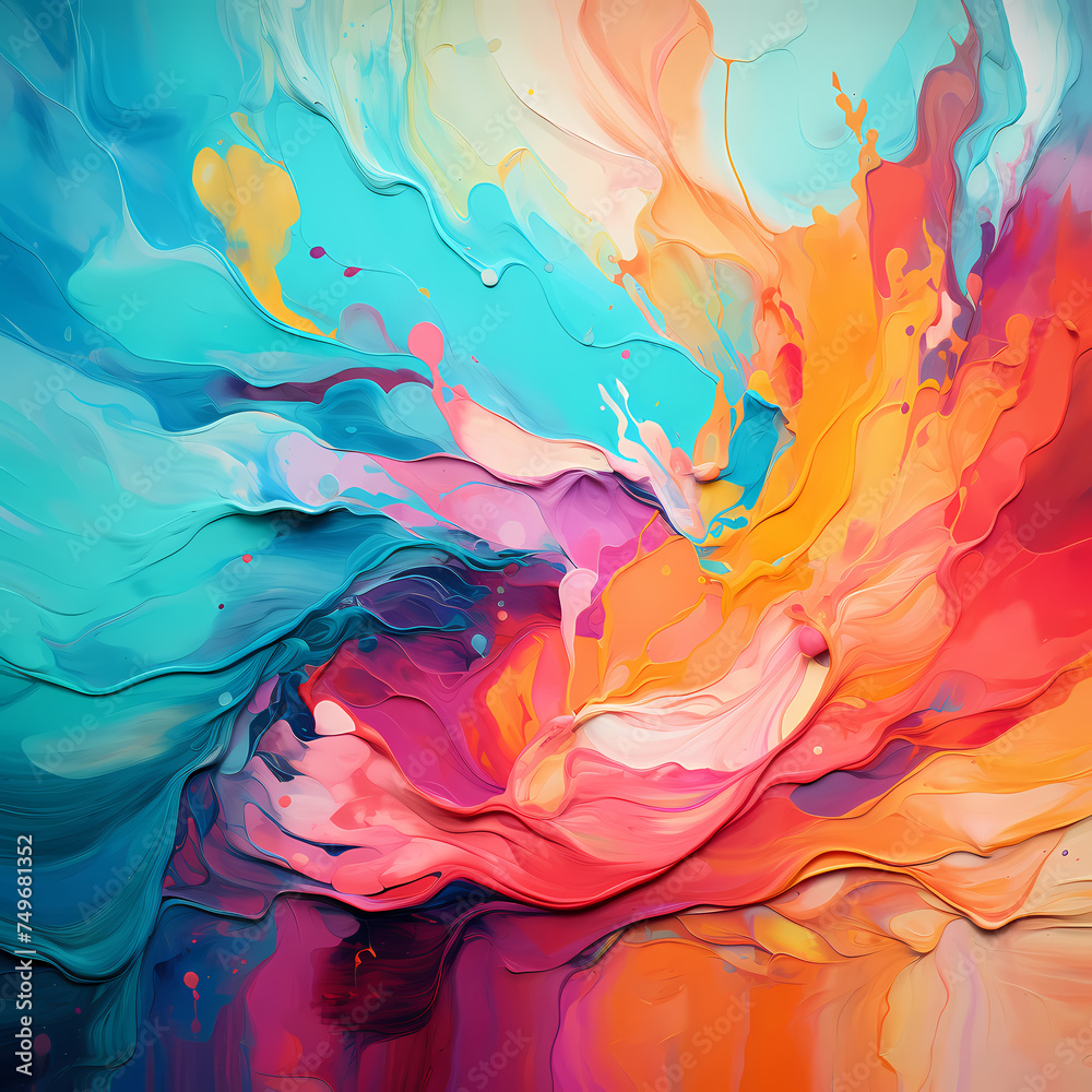 Abstract painting with vibrant colors. 