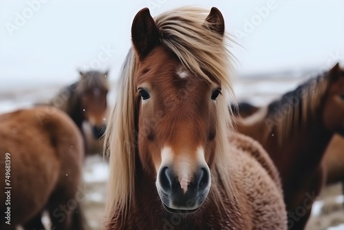 Closeup Icelandic horses