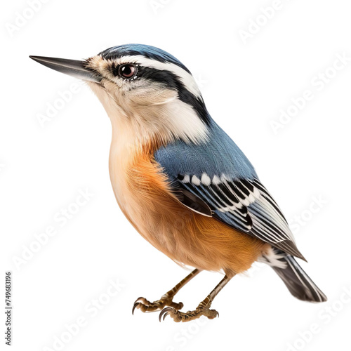Beautiful Nebula Nuthatch isolated on transparent background