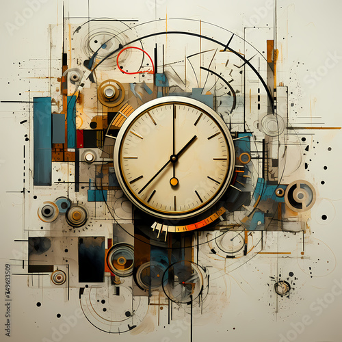 Abstract representation of time with clock elements