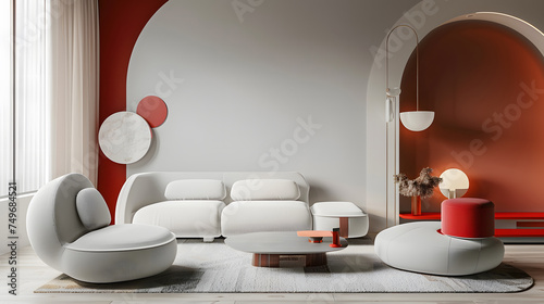 Contemporary Living Room Interior with Comfortable Furniture and Elegant Decor