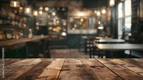 wooden table background © irawan