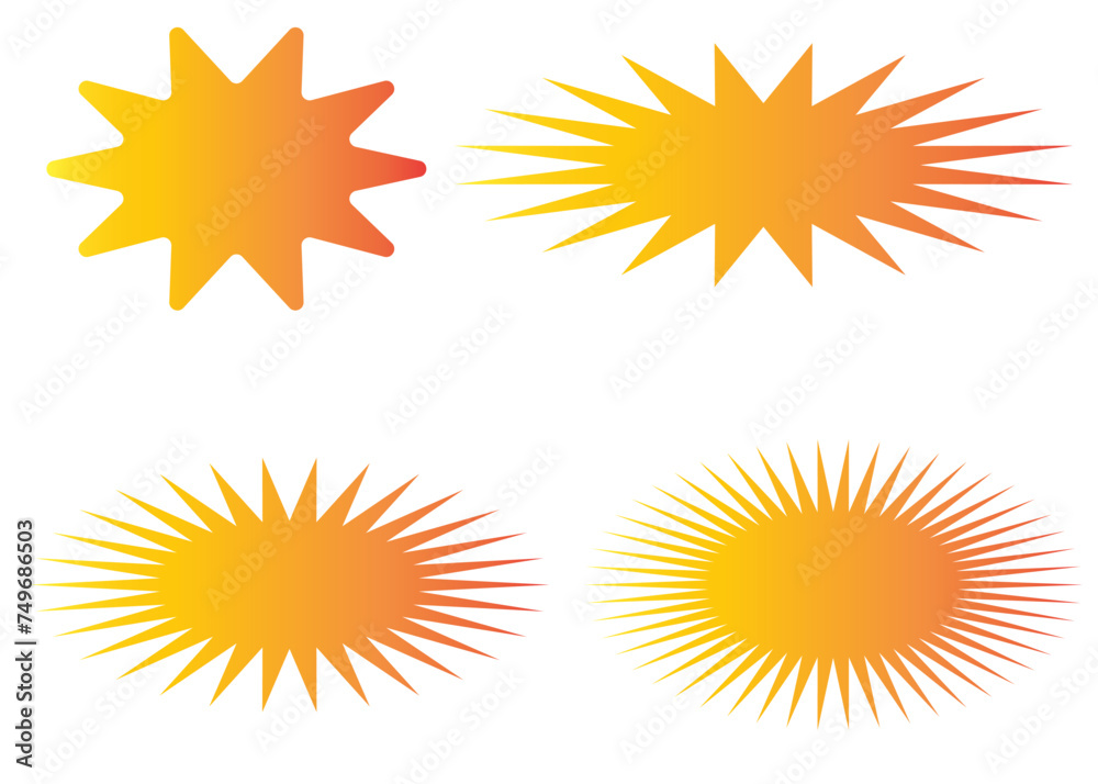 Abstract set of sun icons. Abstract set of sun icons.
