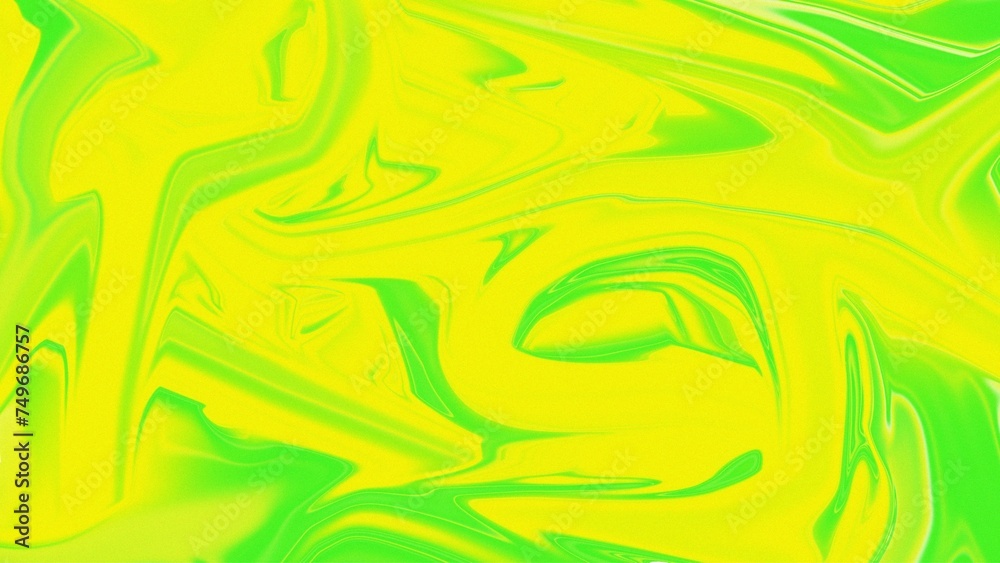 Yellow and green gradient background with noise. Abstract wavy liquid background, saturated vivid color blend. Modern design template for poster, banner, brochure, flyer, cover, website