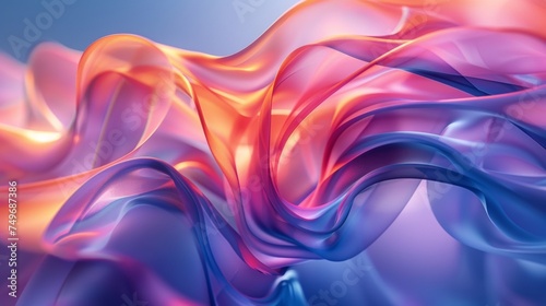 Fluid Abstract Form of Colorful Silk Waves. Abstract background. 