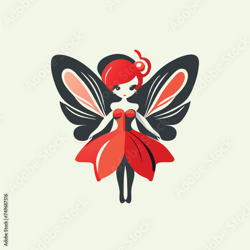 logo for womens clothing company, design,fairy,fashion, cute,high detailstylized, vector illustration kawaii