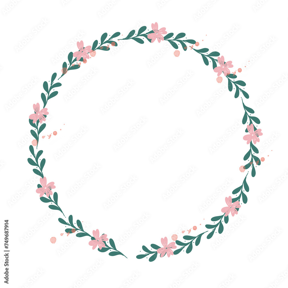 Hand drawn floral frames with flowers. Wreath. Elegant logo template. Vector illustration for labels, branding business identity, wedding invitation Hand drawn floral frames with flowers. Wreath. Elegant logo template. Vector illustration for labels, branding business identity, wedding invitation