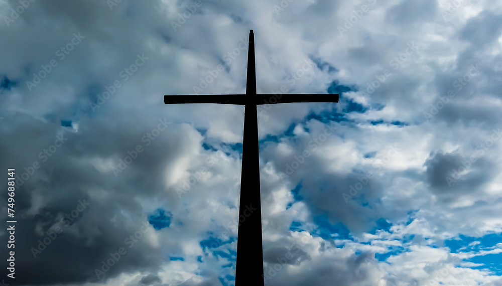 Wooden cross with sky in the background in Bogotá