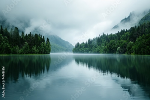Serene Lake in Lush Forest