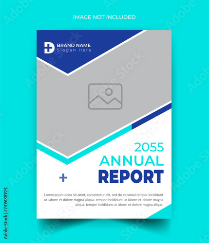 Hospital services annual report flat design template