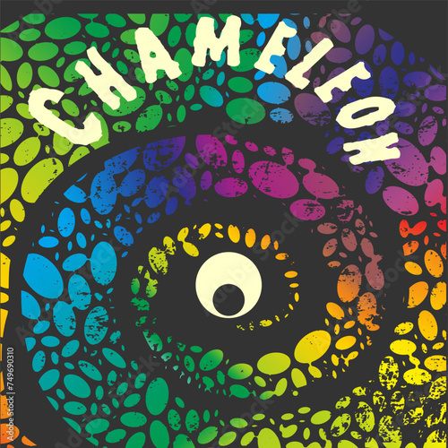 Vector Abstract Pattern of Chameleon Leather. Seamless of Reptile Skin. 